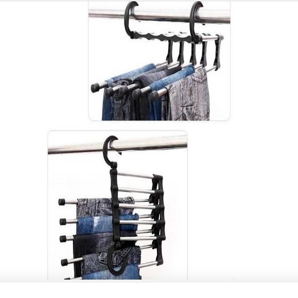 Organizador Colgador de Pantalones 5 en 1 - Negro