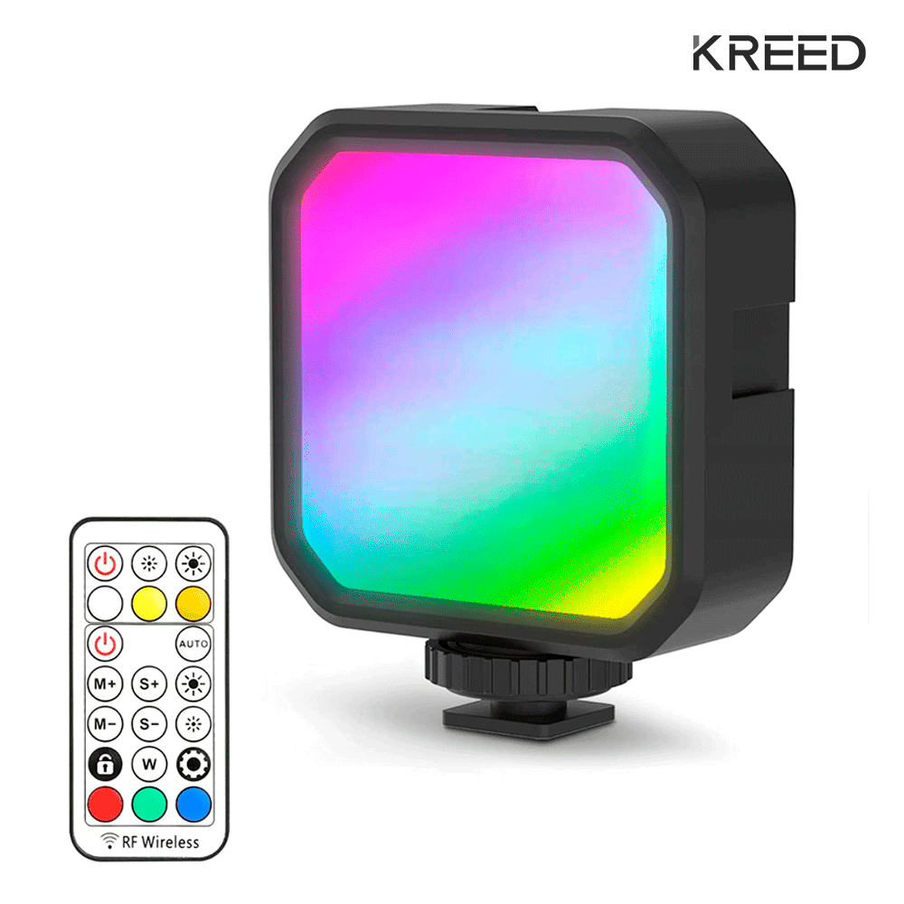 Luz LED RGB Recargable para Cámaras con control MJ88 potátil