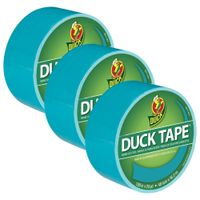 DUCK TAPE Cinta Adhesiva Duct 48mm x 20yds Turquesa Pack x 3
