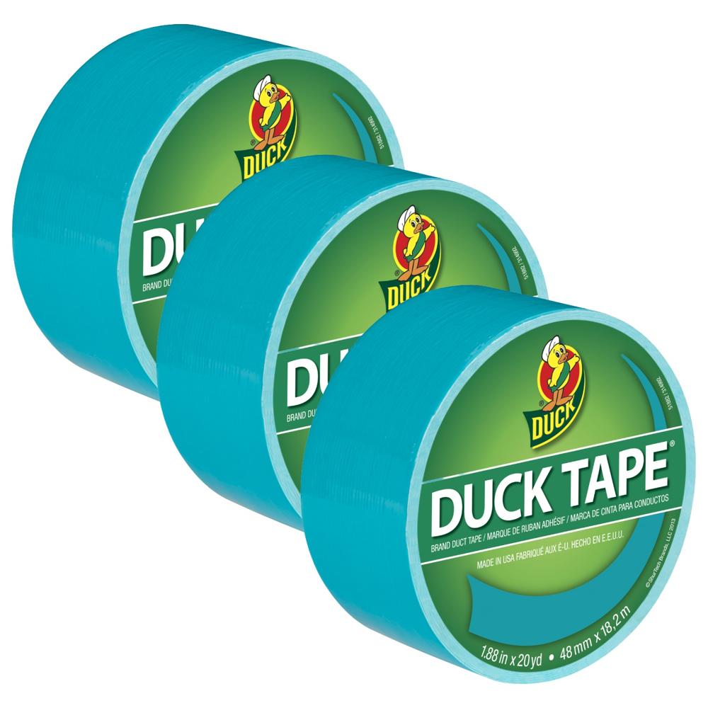 DUCK TAPE Cinta Adhesiva Duct 48mm x 20yds Turquesa Pack x 3