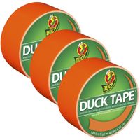 DUCK TAPE Cinta Adhesiva Duct 48mm x 15yds Naranja Neón Pack x 3