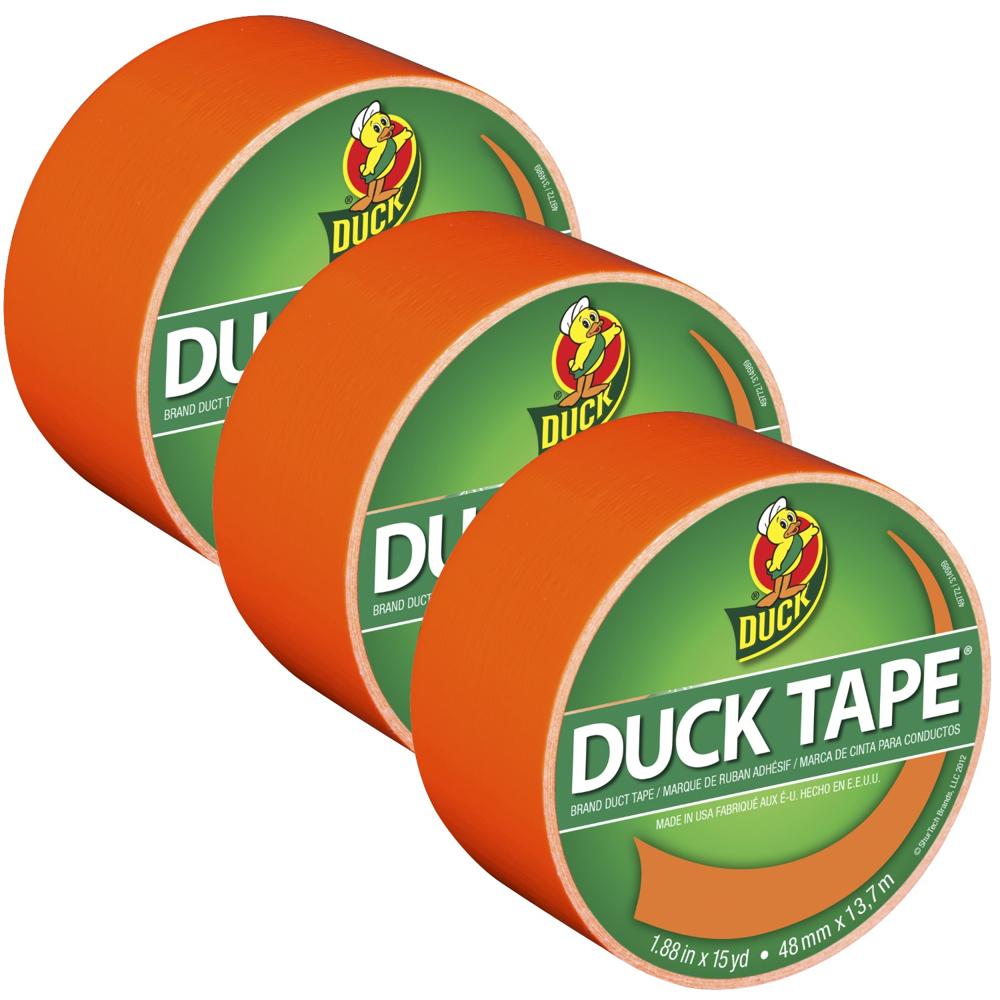 DUCK TAPE Cinta Adhesiva Duct 48mm x 15yds Naranja Neón Pack x 3