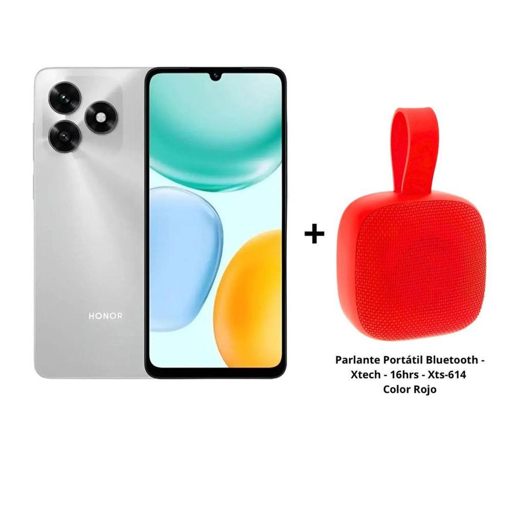 Pack Celular HONOR X5c Plus silver + Parlante Portátil Xtech Xts-614 Color Rojo