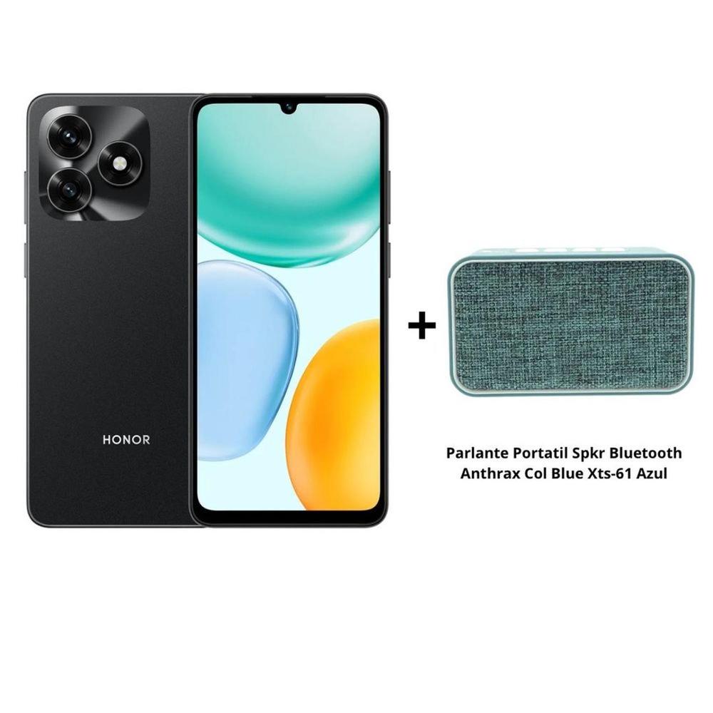 Pack Celular HONOR X5c Plus Negro + Parlante Portatil Anthrax Col Blue Xts-61