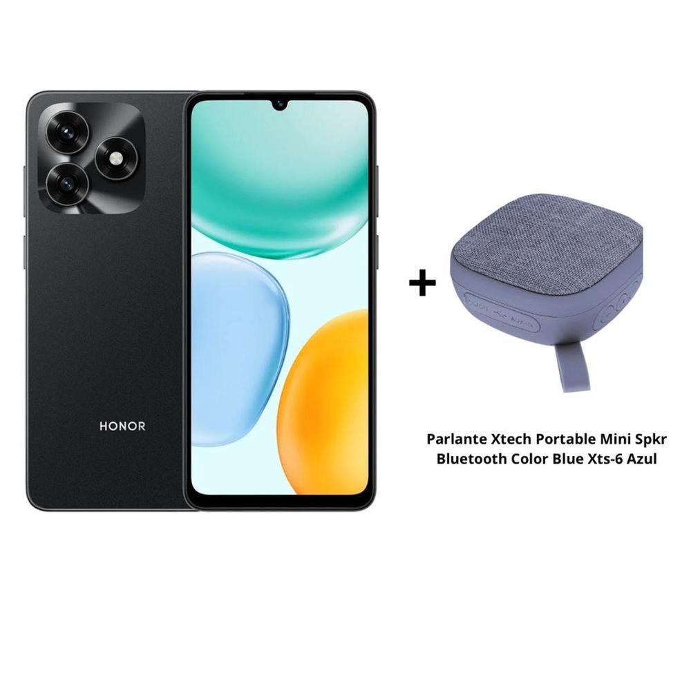 Pack Celular HONOR X5c Plus Negro + Parlante Xtech Portable Mini Spkr Blue Xts-6