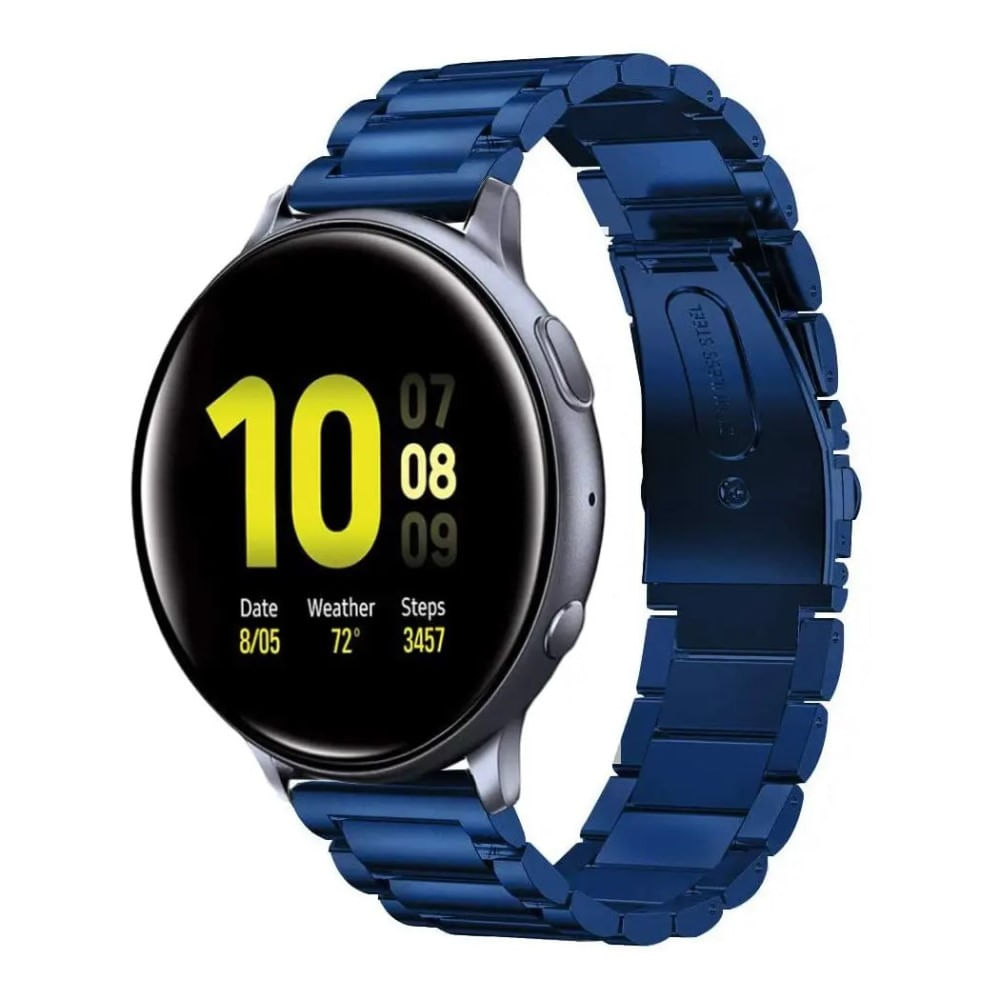 Correa De 22mm Acero Eslabones Para Huawei Gt4 46mm Azul