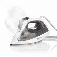 Plancha a Vapor Eléctrica Con Base Antiadherente Super Crest 2000W Gris