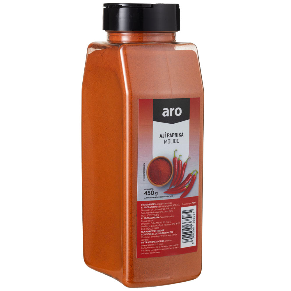 Ají Paprika en Polvo ARO Frasco 450g