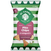 Pita Chips Integrales EL CEDRO de Ajo y Orégano Bolsa 50g