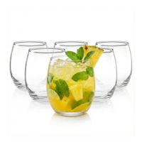 Vasos Vidrio 340 ml para Bebidas y Postres x6