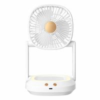 Ventilador Portátil de Escritorio Recargable USB Tipo C con Luz LED y 3 Velocidades Blanco XHS-03