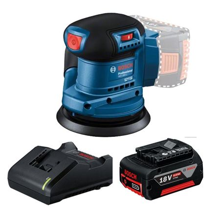Lijadora Bosch GEX 185-LI + Batería 18V 4.0Ah + Cargador