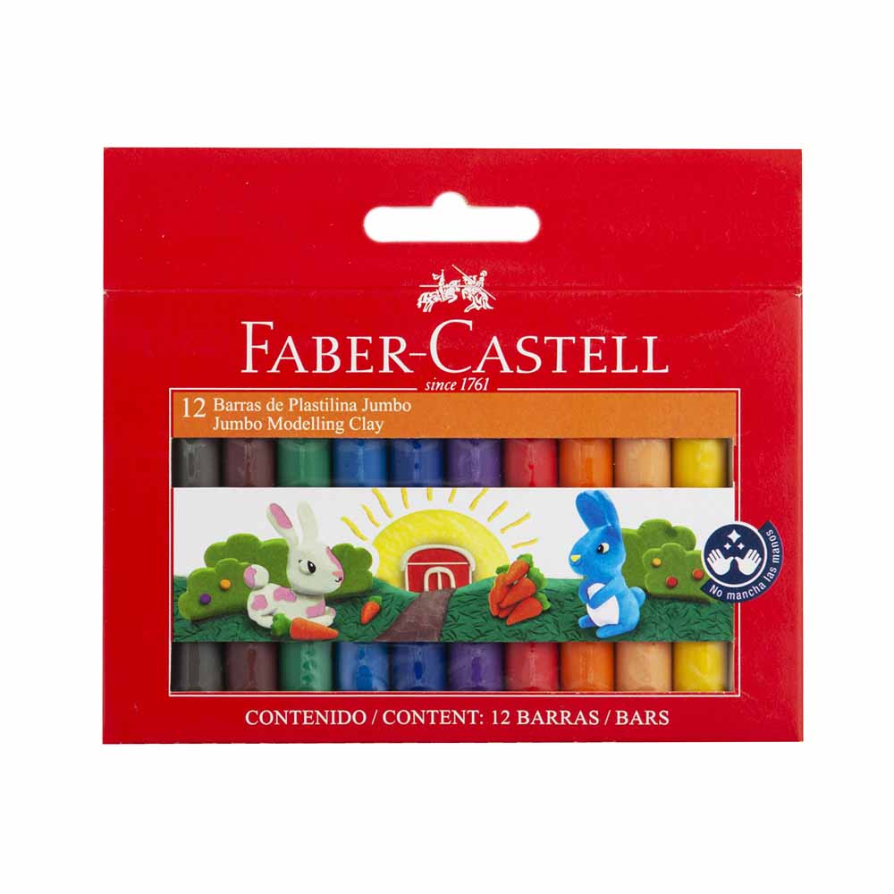 Plastilina FABER CASTELL Jumbo Estuche 12un
