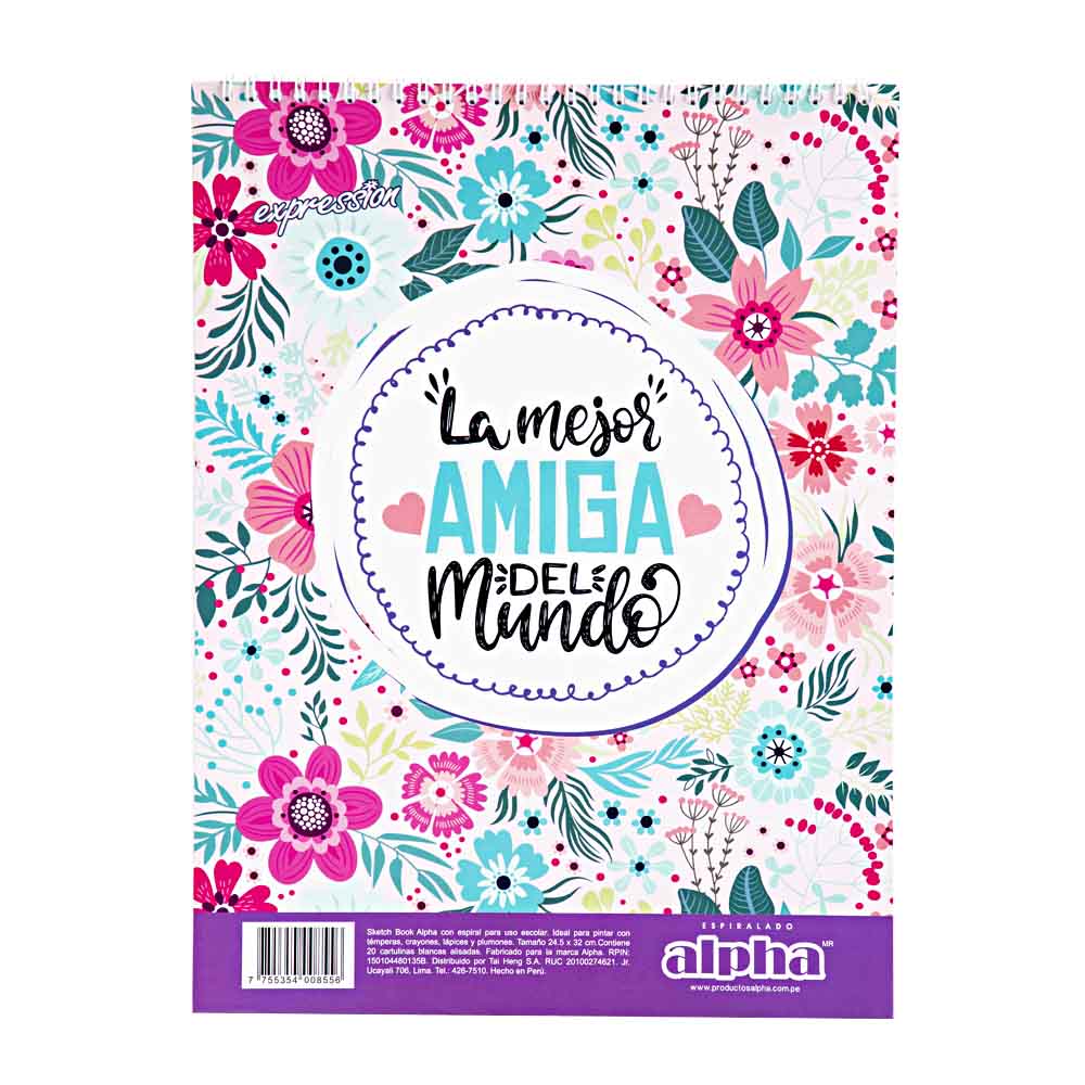 Sketch Book ALPHA Espiralado Expression 20 Hojas