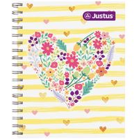 Cuaderno JUSTUS Anillado Tapa Dura con Diseño 160 Hojas