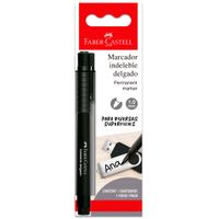 Faber Marcador Indeleble Delgado Negro Bl FABER CASTELL x1un