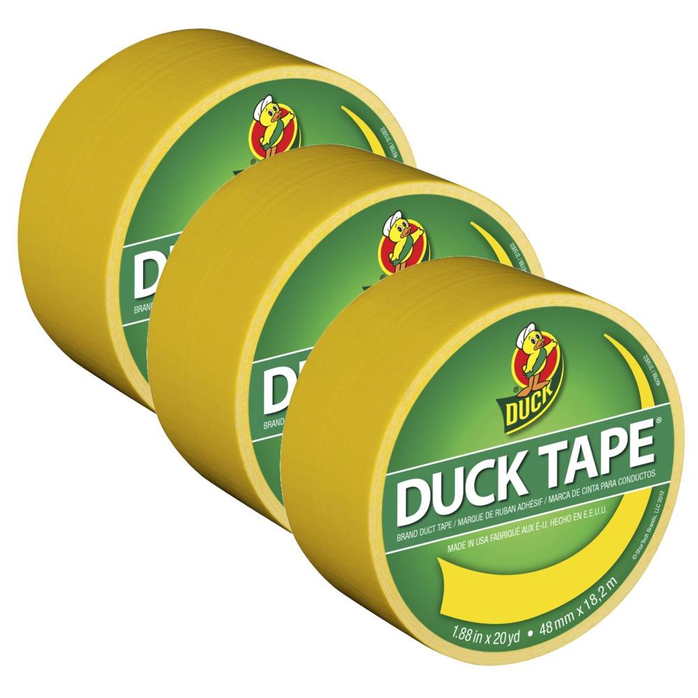 DUCK TAPE Cinta Adhesiva Duct 48mm x 20yds Amarillo Limón Pack x 3