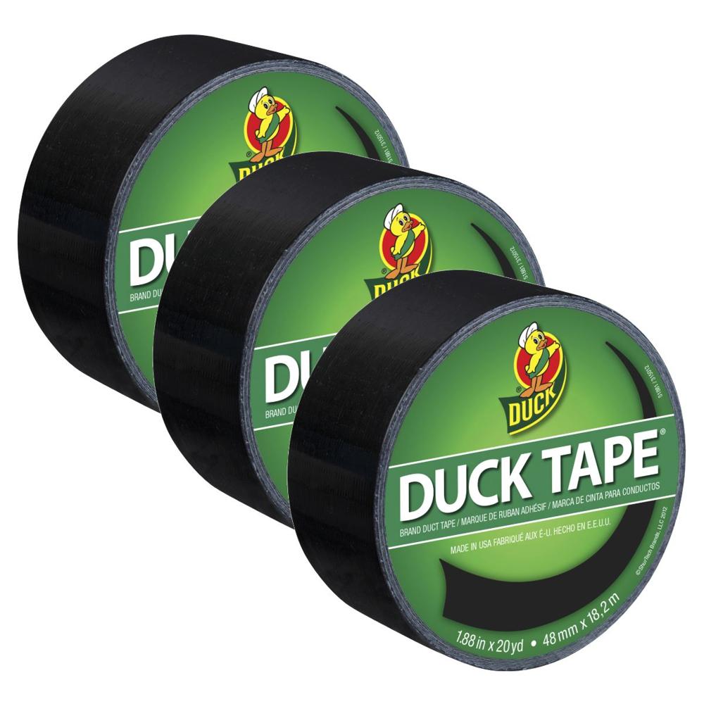 DUCK TAPE Cinta Adhesiva Duct 48mm x 20yds Negro Pack x 3