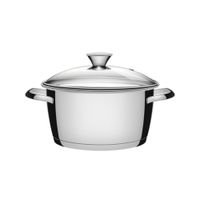 Olla Tramontina Allegra de Acero Inoxidable 22 cm Tapa de Vidrio