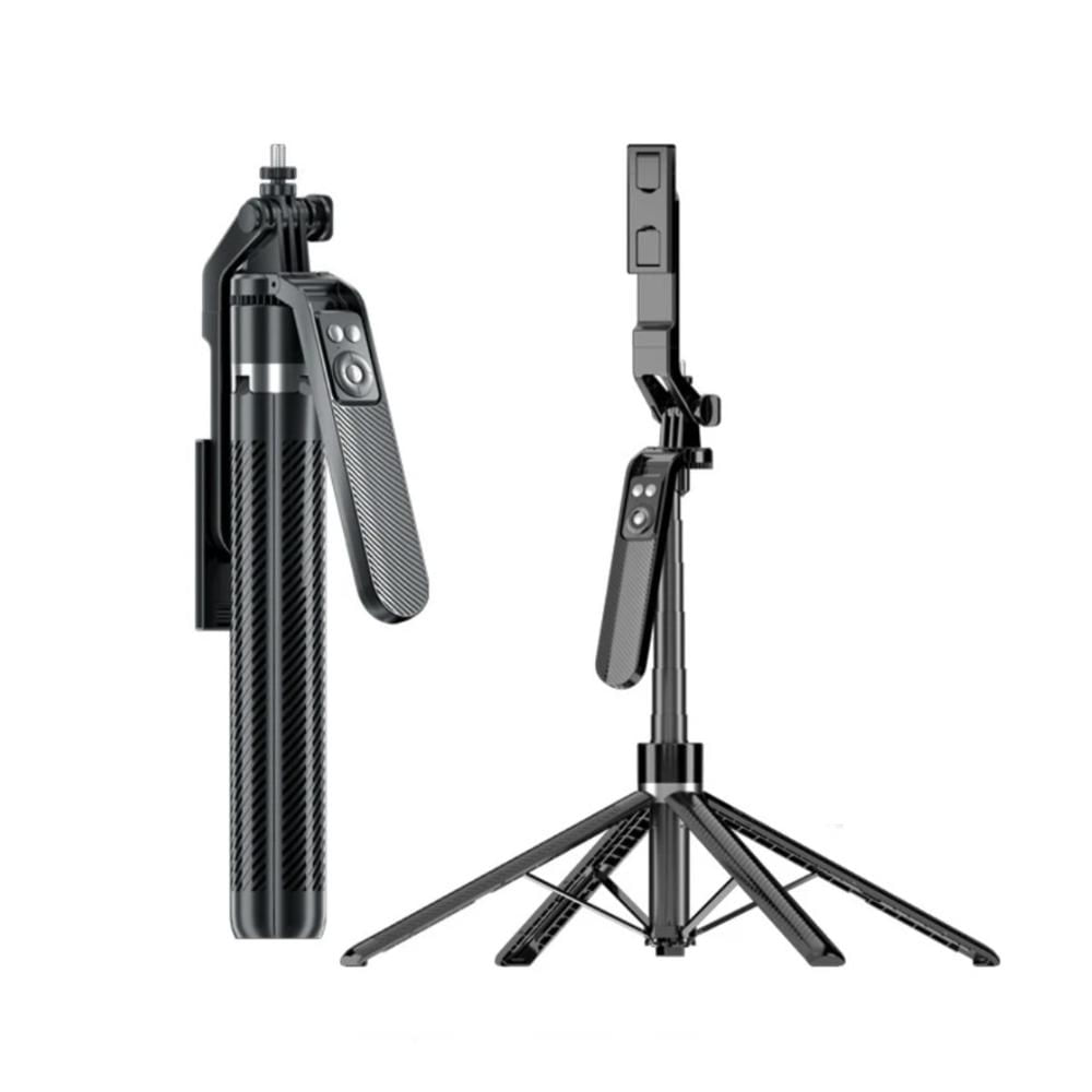 Trípode Palo Selfie Stick 360 grados Bluetooth Quadrupod Negro 1. 8 MT