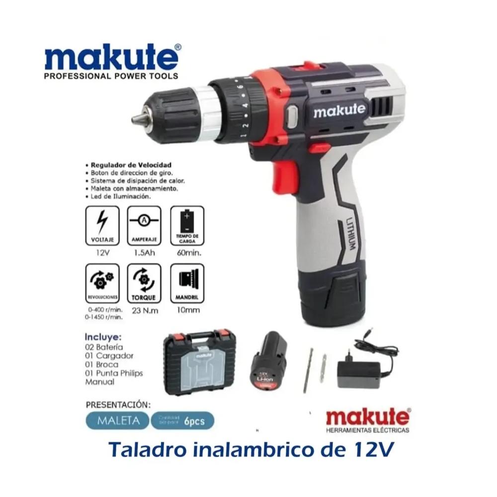 TALADRO PERCUTOR INALAMBRICO DE 12V - 1.5 Ah