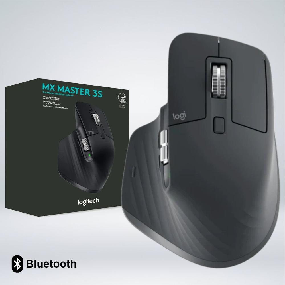 MOUSE LOGITECH MX MASTER 3S BLUETOOTH SENSOR 8K DPI 7 BOTONES USB-C NEGRO
