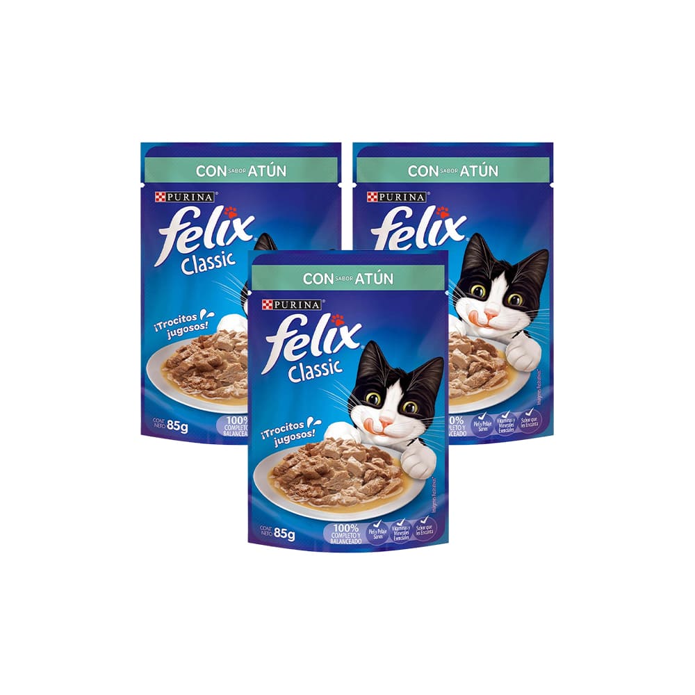 Pack FELIX Sensaciones de Atún en Salsa para Gatitos Pouch 85g x 3un