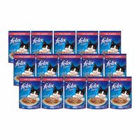 Pack Comida para Gatos FELIX Sensaciones de Salmón en Salsa para Gatitos Pouch 85g x 15un
