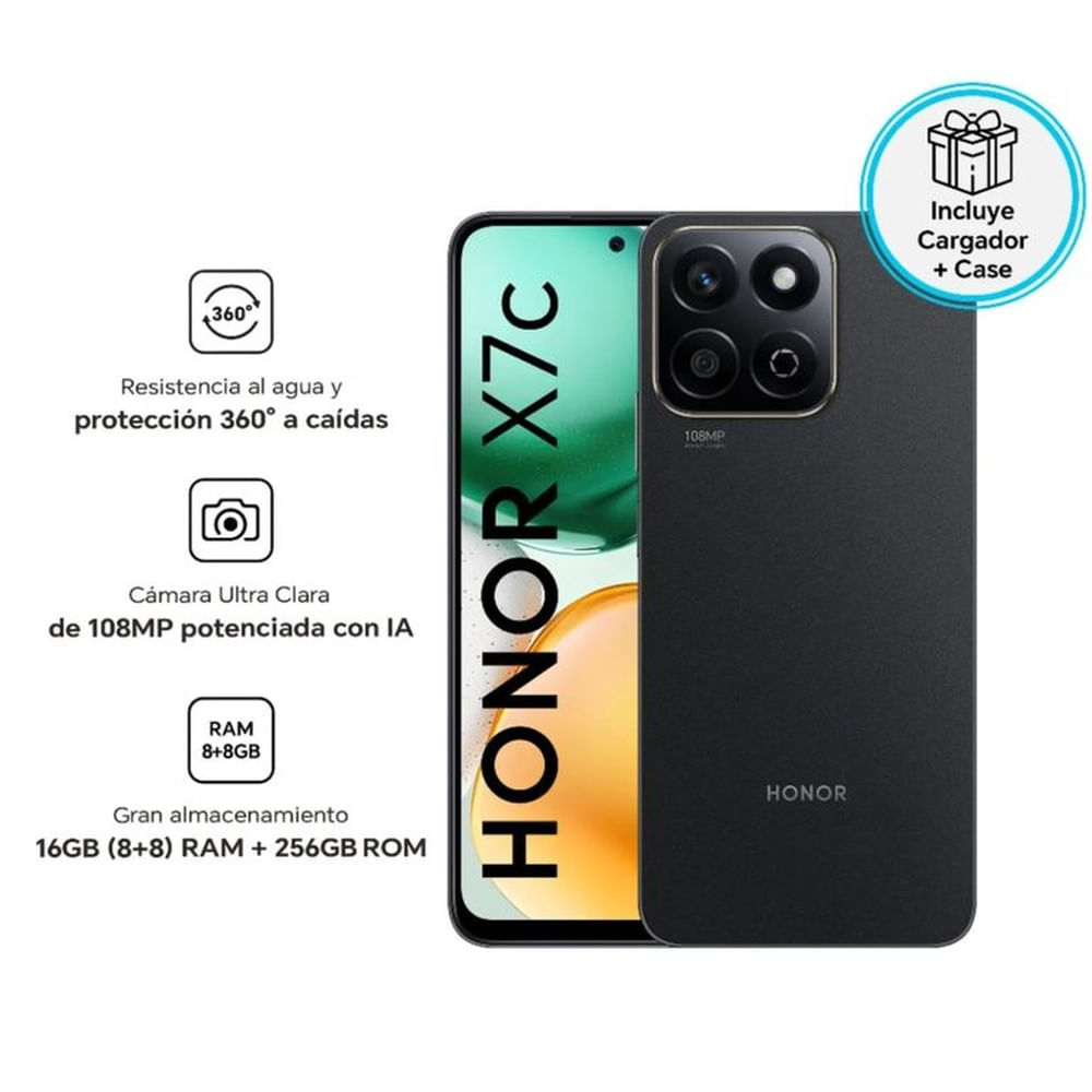 Celular Honor X7C 8+256 GB Negro