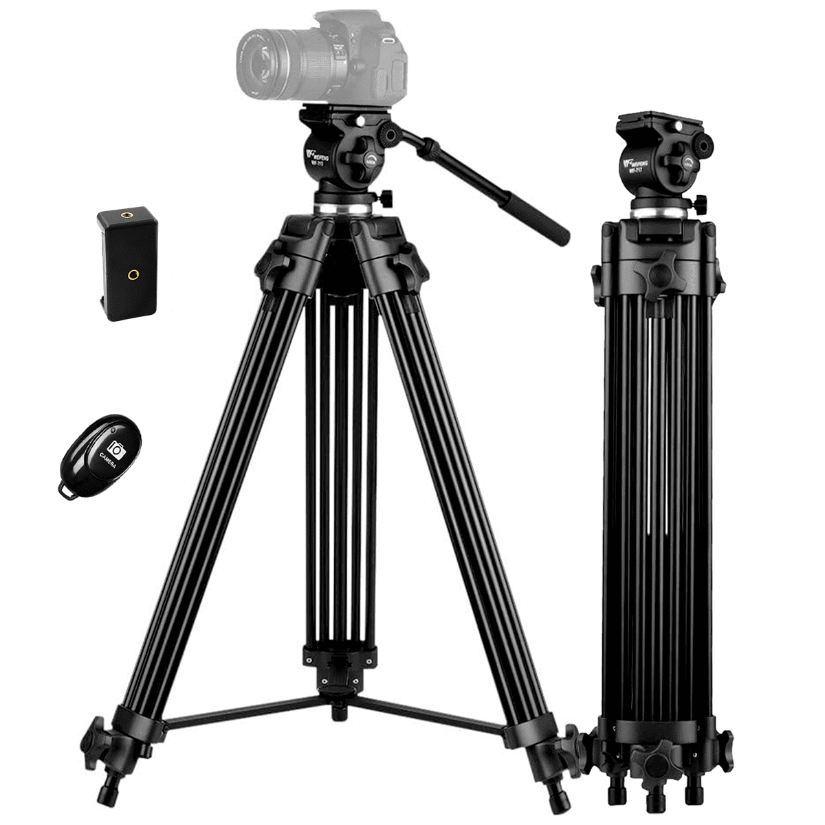 Trípode Profesional 190 Cm Weifeng WT-717 + Disparador Bluetooth