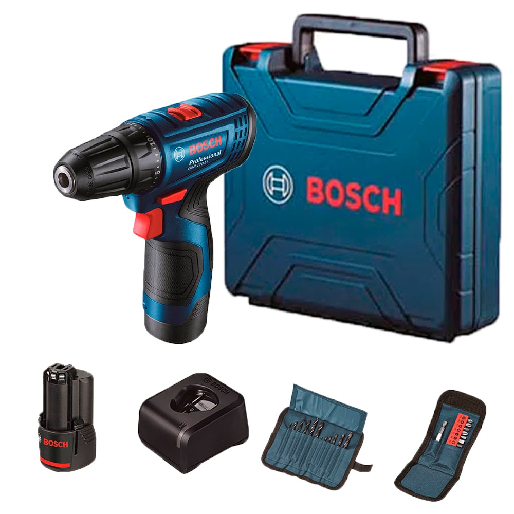 Taladro Atornillador 12V Bosch GSR 120 LI y Set 23 Piezas
