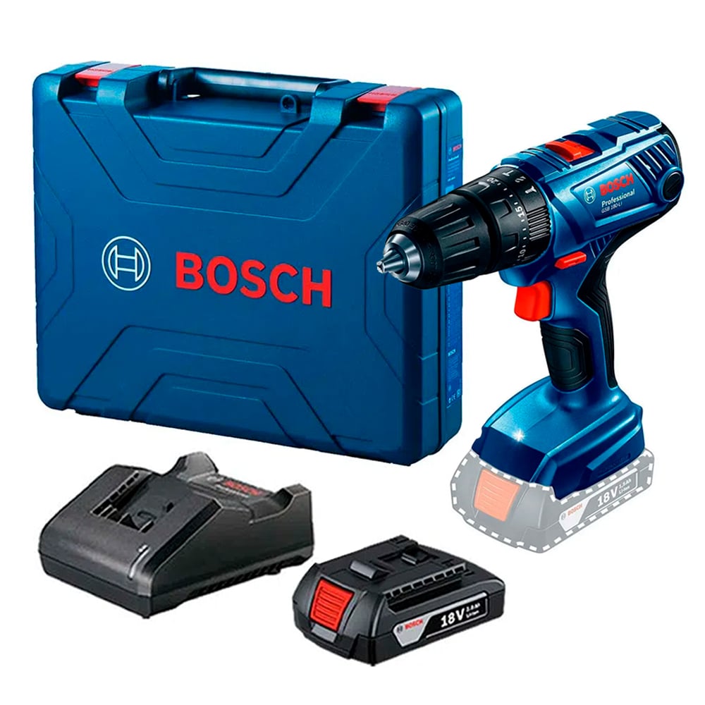 Taladro Percutor 18V Bosch GSB 180-LI y Maletín