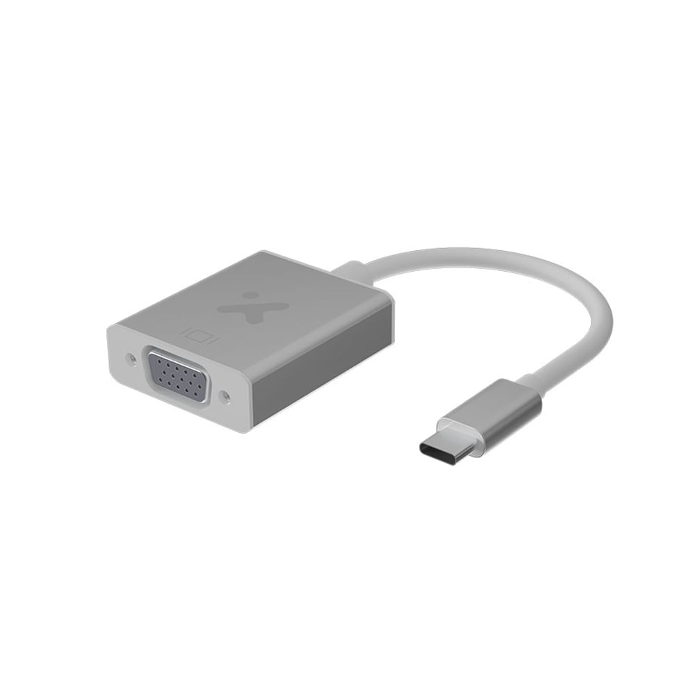Adaptador de Pantalla Xtech USB Type C a VGA Aluminio Plata Modelo XTC-552