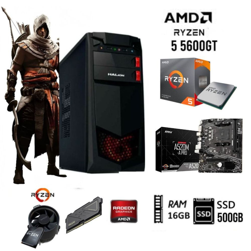 Computadora PC  RYZEN 5 5600GT  3.2Ghz RAM 16GB  DISCO SOLIDO SSD 500GB