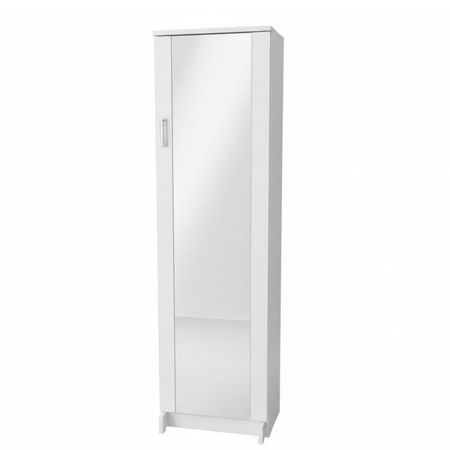 Zapatera Alta Melamine Blanco con Espejo - Viene Armada