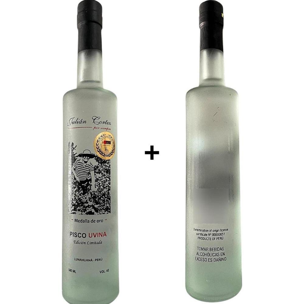 Pack 2 Piscos Julián Cortez Edición Limitada Uvina - Medalla de Oro 2019 500 mL
