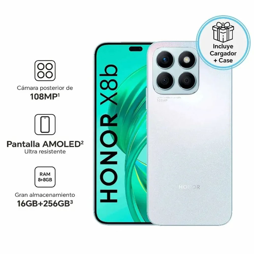Celular Libre Honor X8B 6,7 pulg 256GB 8GB Titanium Silver