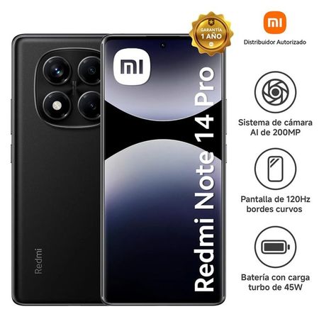 Celular Redmi Note 14 Pro 4G 8GB 256GB Negro Negro