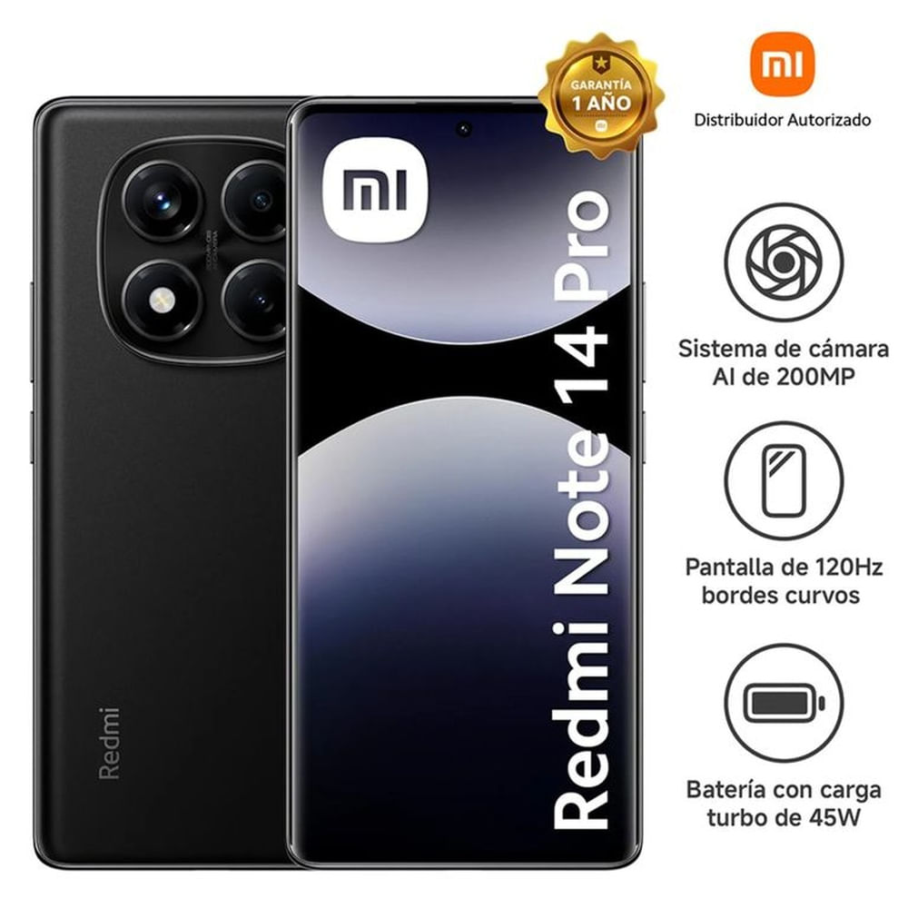 Celular Redmi Note 14 Pro 4G 8GB 256GB Negro