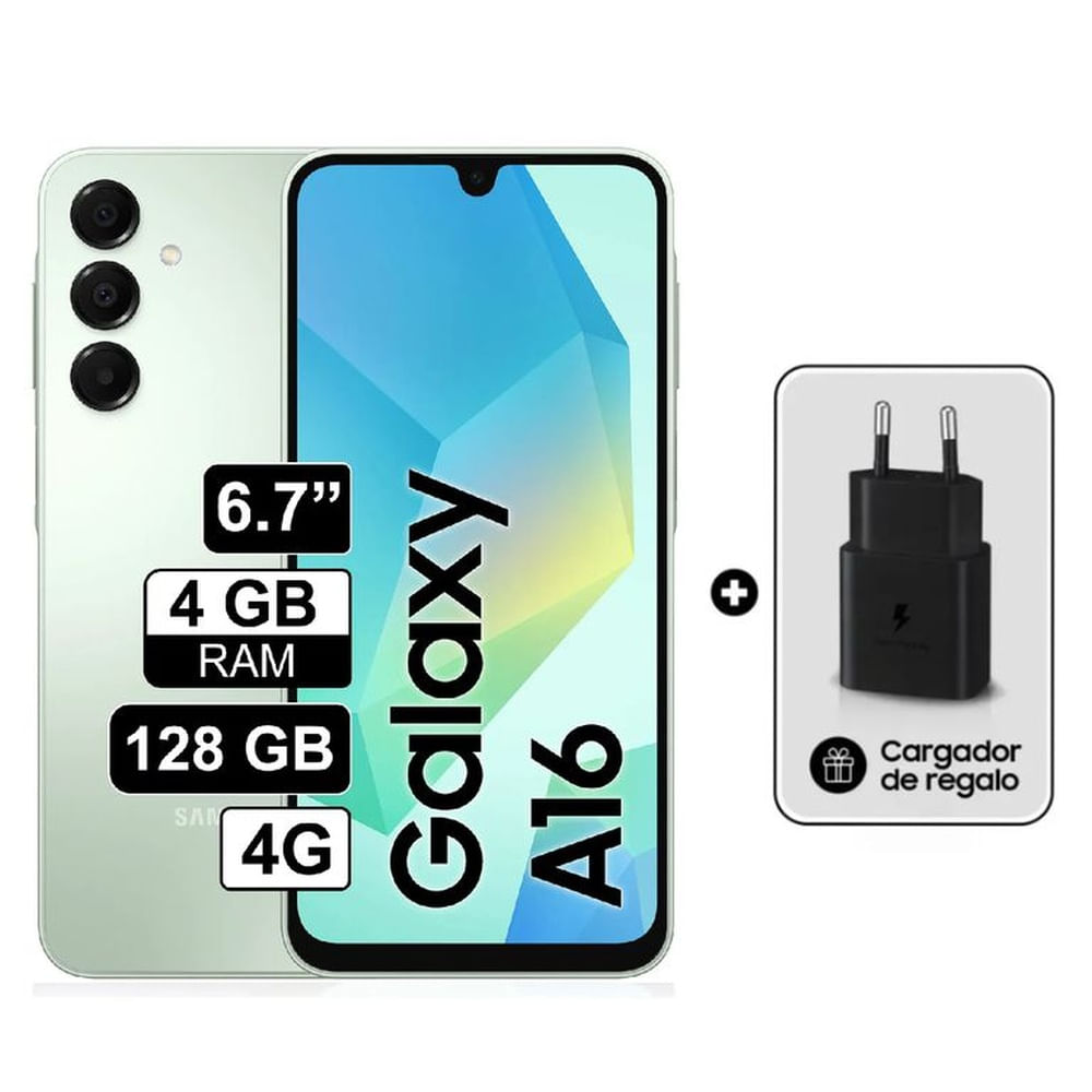 Celular Samsung Galaxy A16 4G 4GB+128GB - Verde + Cargador