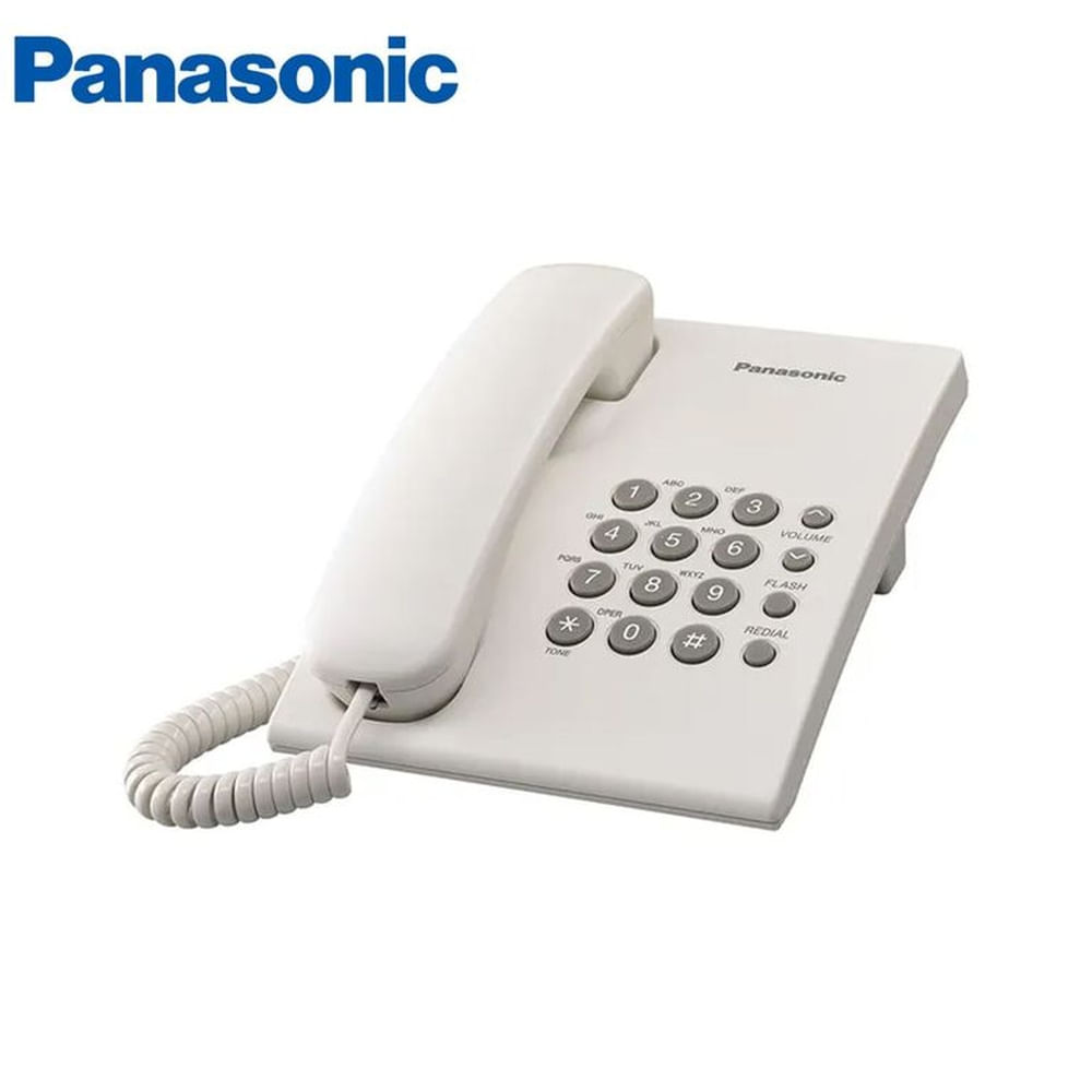 TELÉFONO FIJO PANASONIC ALÁMBRICO BLANCO KX-TS500LXW