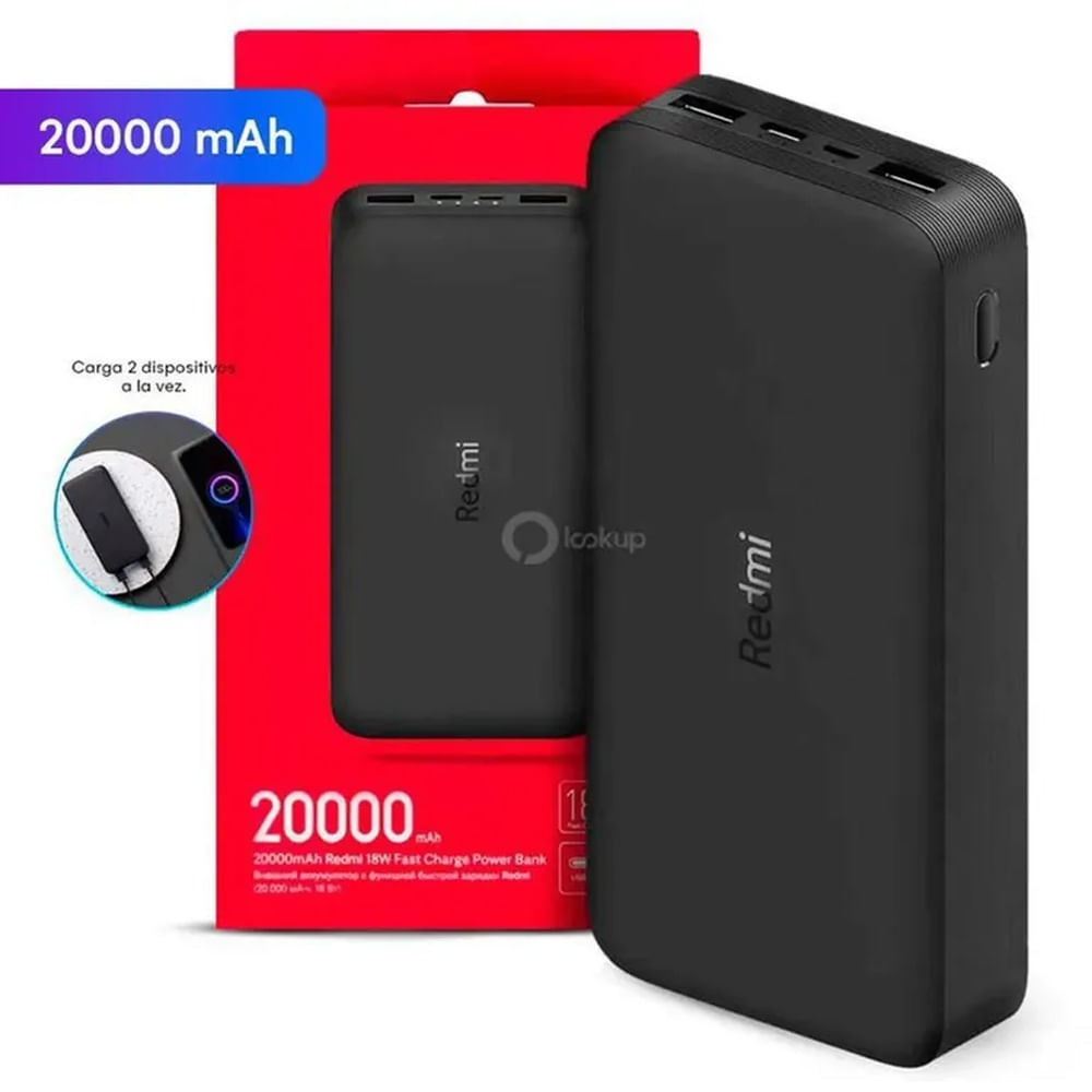 Power Bank Xiaomi 20000mah 18W Carga Rapida Salida USB