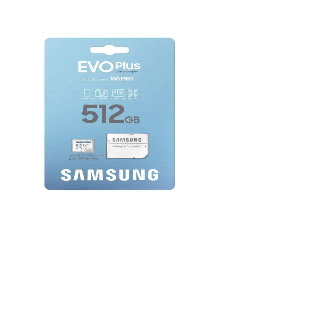 Tarjeta de memoria micro sd samsung evo plus 512 gb - Blanco