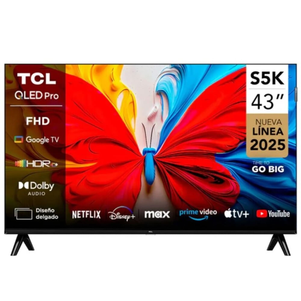 Televisor TCL 43"" QLED FHD Smart Google TV 43S5K Año 2025