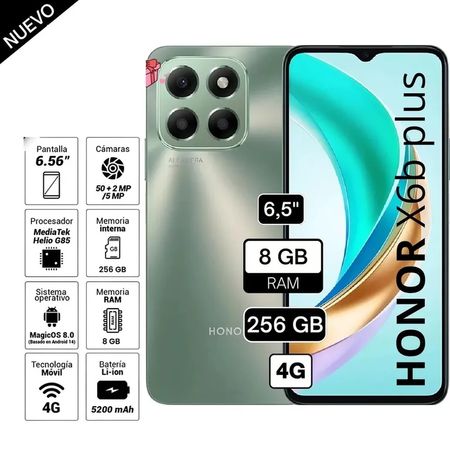 Celular Libre Honor X6B Plus 6.5 Pulg 256GB 8GB RAM verde