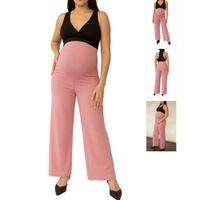 Pantalon Fresco De Tela Lino Con Bolsillos Para Embarazada