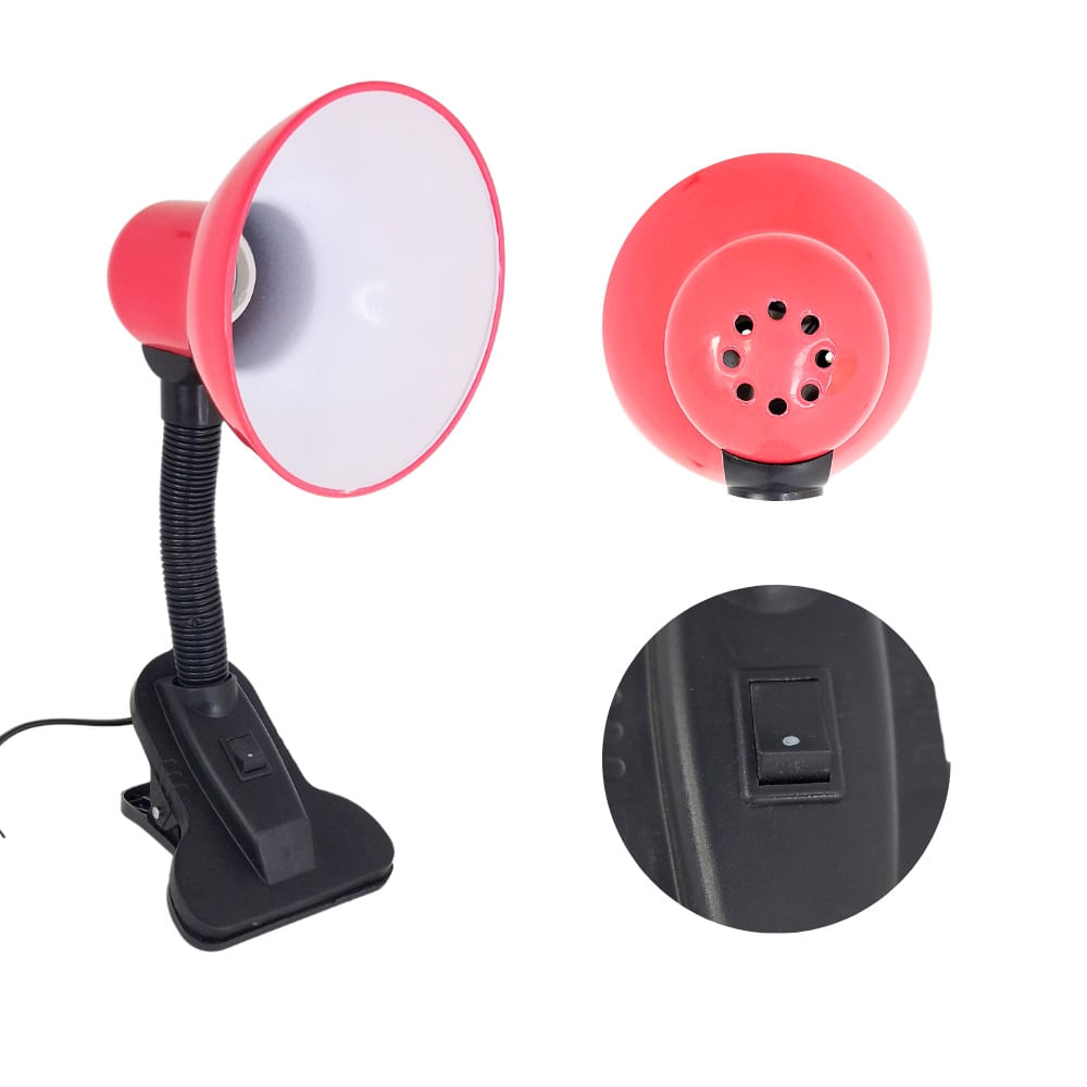 Lampara de Escritorio Flexible con Clip Fucsia