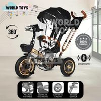 Triciclo Guiador 3 En 1 GOLDEN PRIME con Bluetooth Black