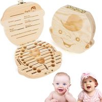 CAJA DE DIENTES DE LECHE PARA BEBÉ MADERA MACIZA-NIÑA