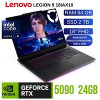Laptop gamerLenovo LEGIÓN 9 18IAX10 Intel Core u9 275HX RAM 64GB SSD 2TB18